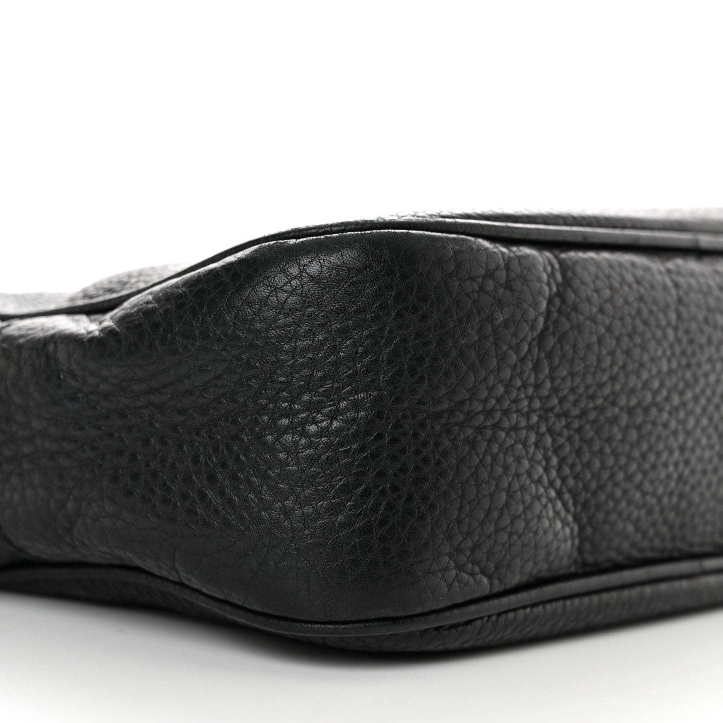 Pebbled Calfskin Small Soho Disco Bag Black