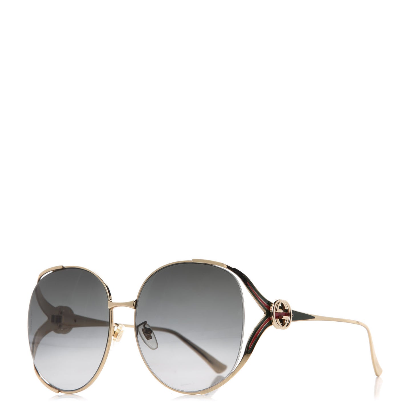 Metal Oversized Round Frame GG0225S Sunglasses Gold