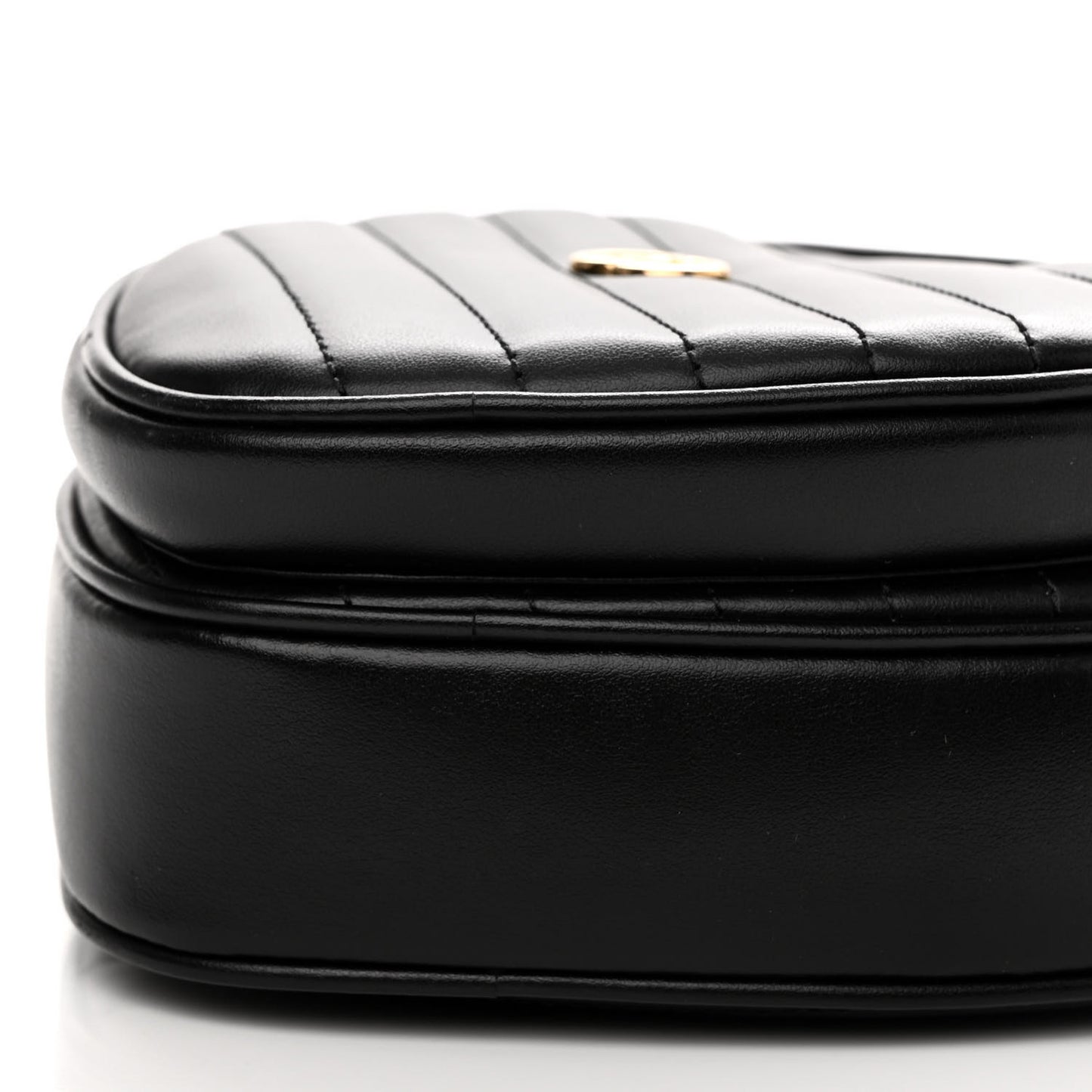 Calfskin Matelasse Diagonal Mini Interlocking G Heart Shoulder Bag Black