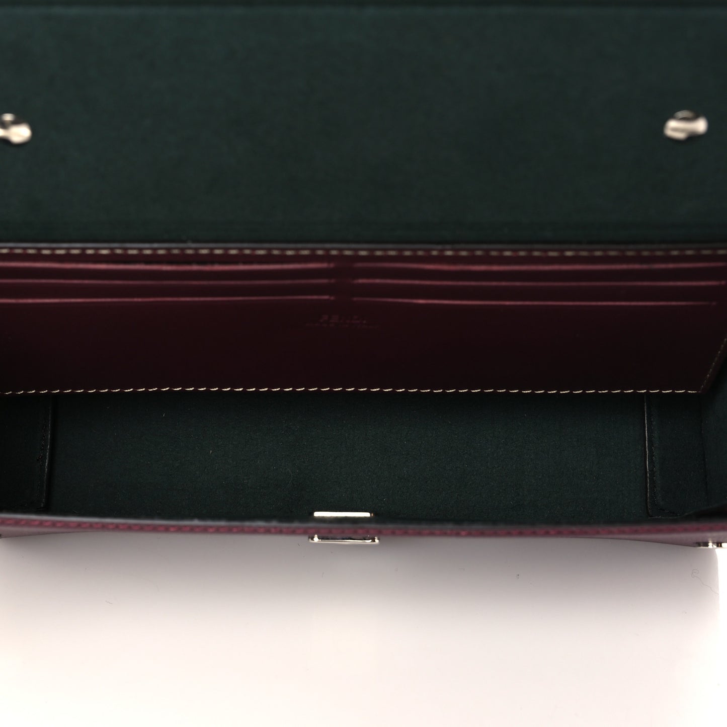 Vitello King FF Lines Embossed Baguette Soft Trunk Burgundy
