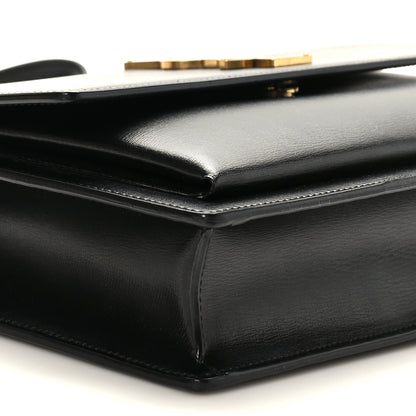 Saint Laurent Smooth Calfskin Medium Monogram Sunset Satchel Black 7 of 8