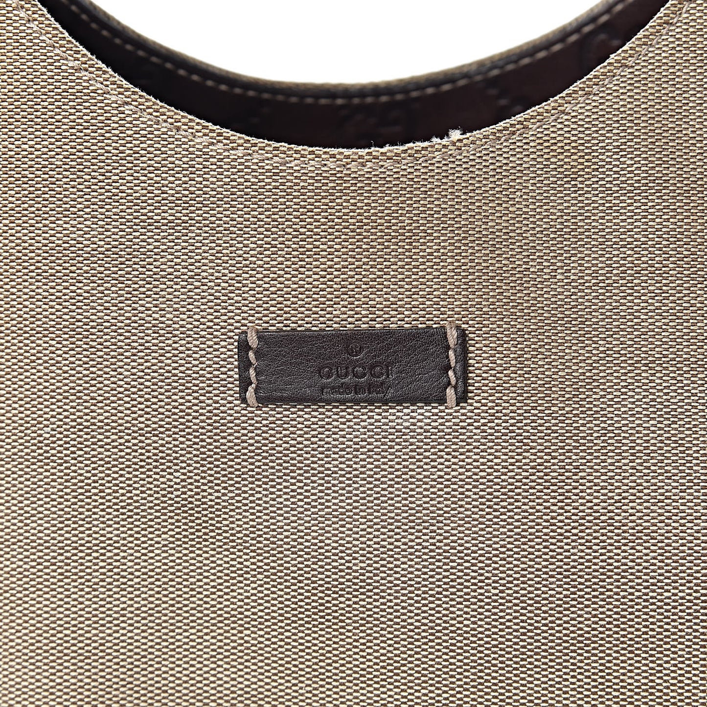 Canvas Guccissima Wooden Handle Shoulder Bag Brown