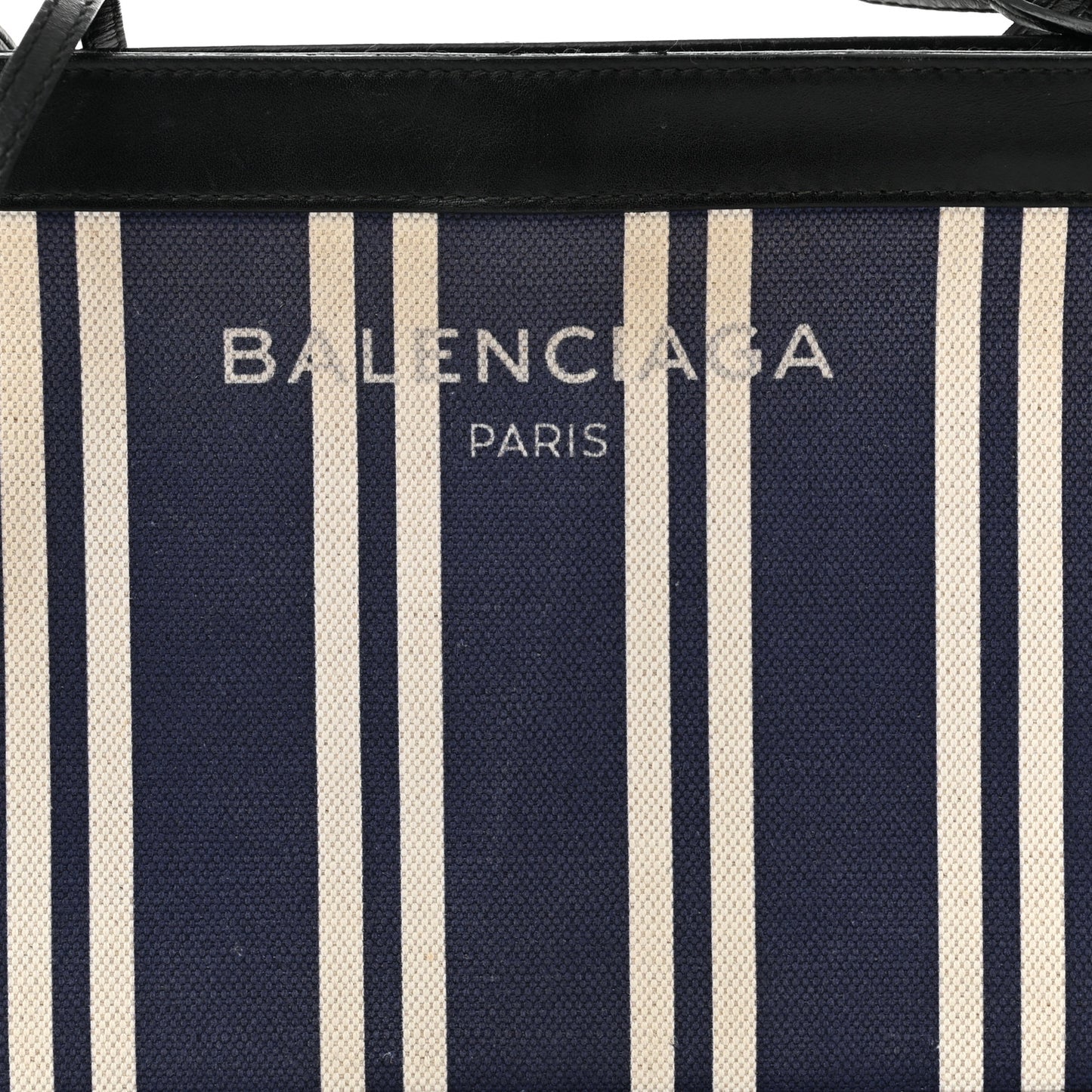 Cotton Canvas Striped Pochette Crossbody Bag Navy