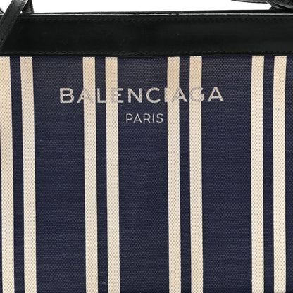 Balenciaga Cotton Canvas Striped Pochette Crossbody Bag Navy 9 of 11