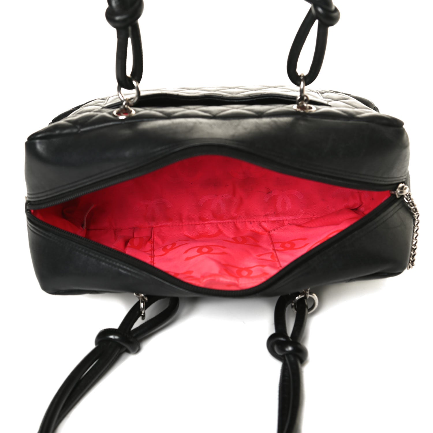 Chanel Calfskin Quilted Large Cambon Bowler Black White 5 of 17