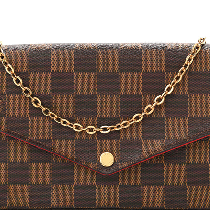 Louis Vuitton Damier Ebene Pochette Felicie Chain Wallet 10 of 13