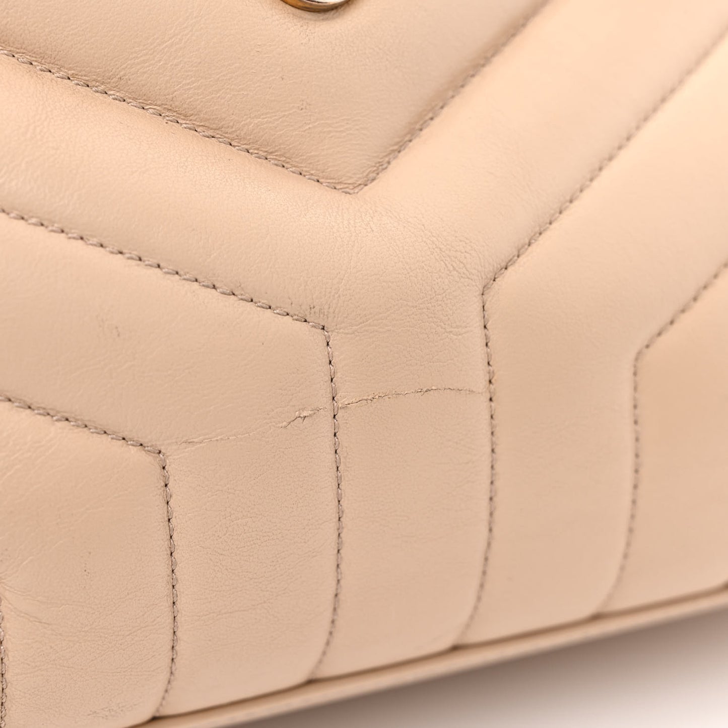 Calfskin Y Quilted Monogram Medium Loulou Chain Satchel Dark Beige