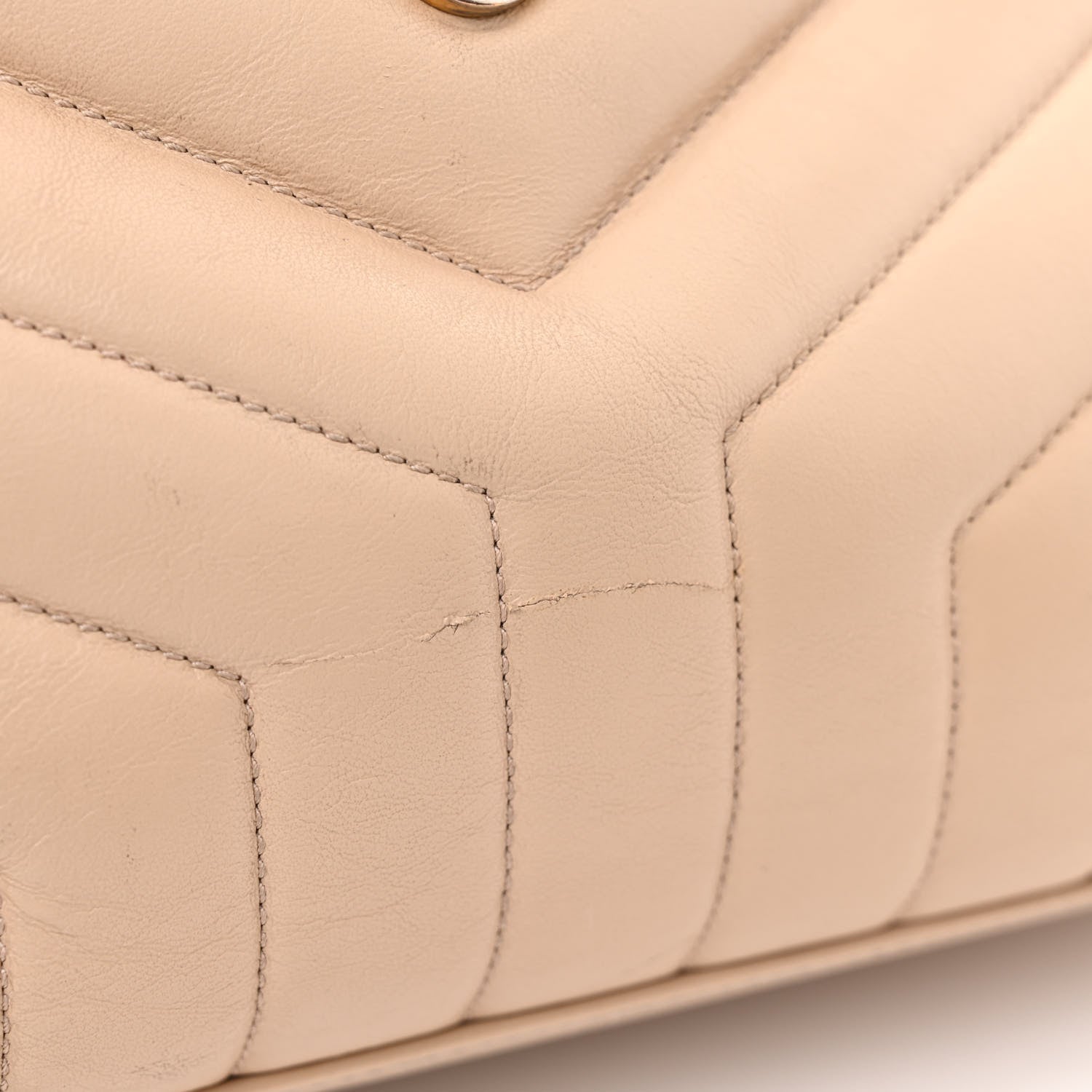 Saint Laurent Calfskin Y Quilted Monogram Medium Loulou Chain Satchel Dark Beige 14 of 14