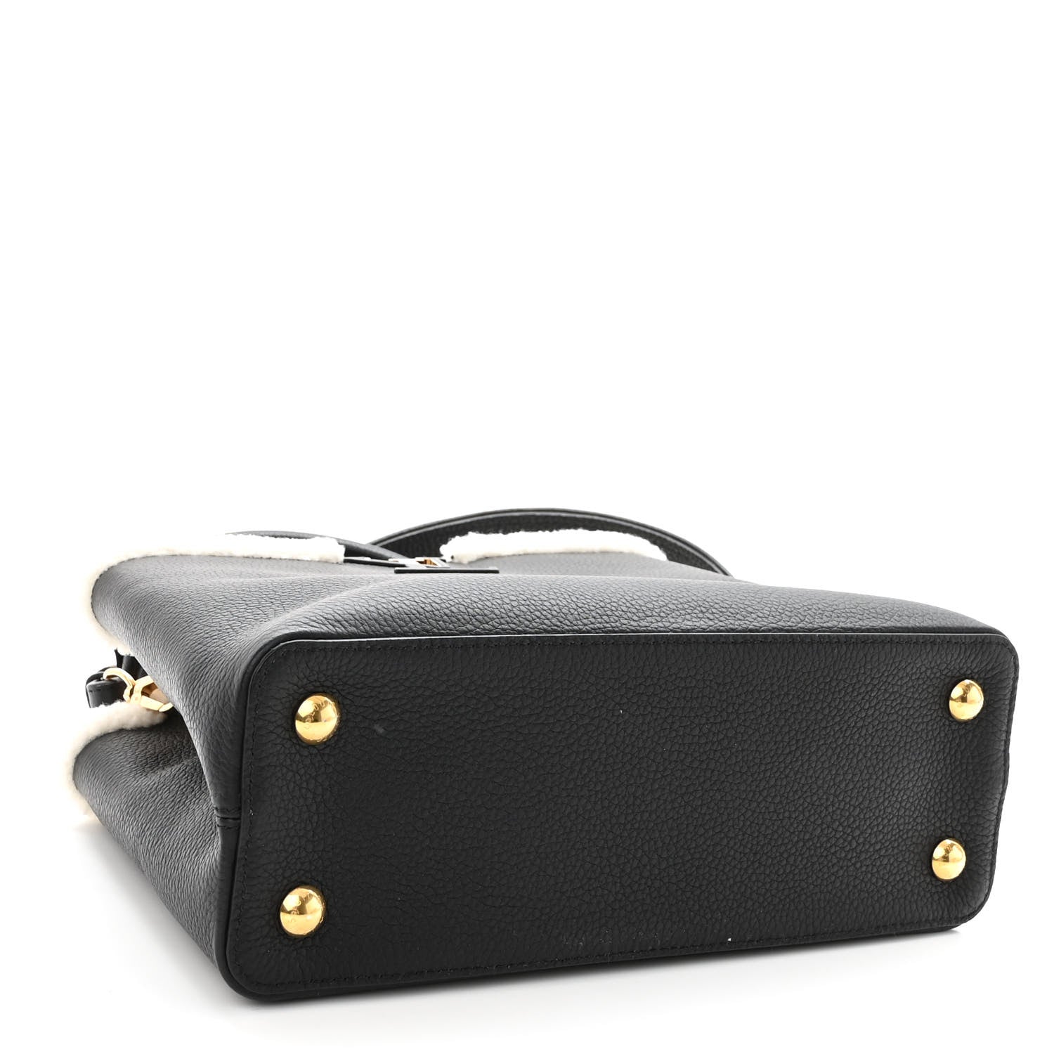 Louis Vuitton Taurillon Shearling Capucines PM Black 4 of 9