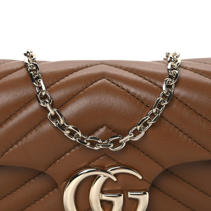 Gucci Lambskin Matelasse Mini GG Marmont Shoulder Bag Brown 8 of 10