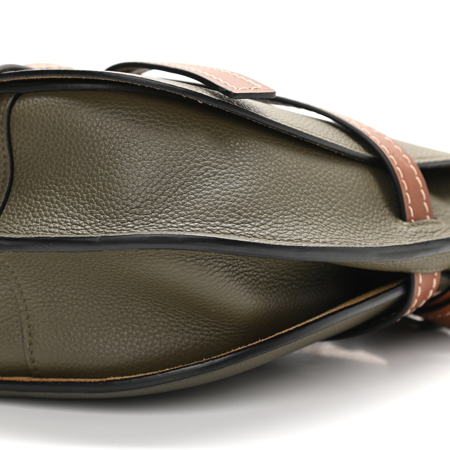 Calfskin Medium Gate Crossbody Bag Khaki Green