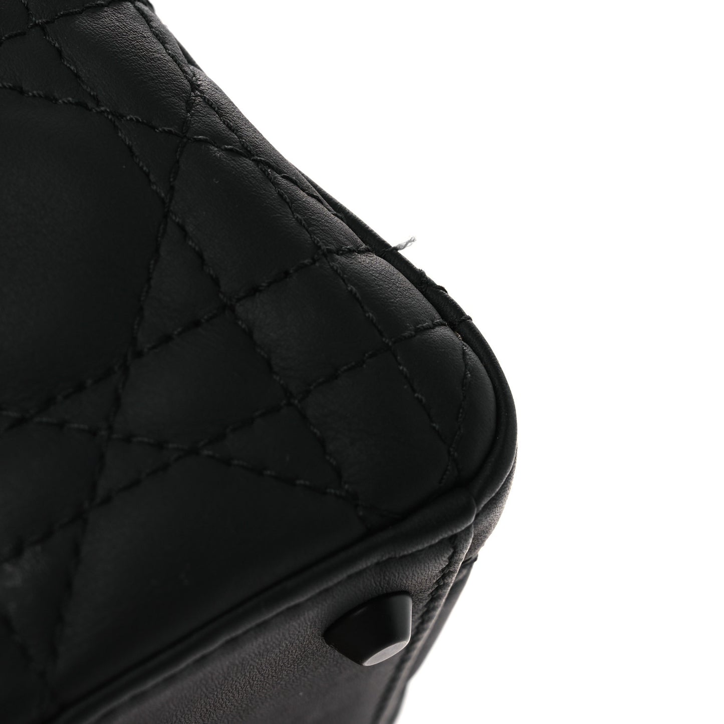 Ultra Matte Calfskin Cannage Mini Lady Dior Black