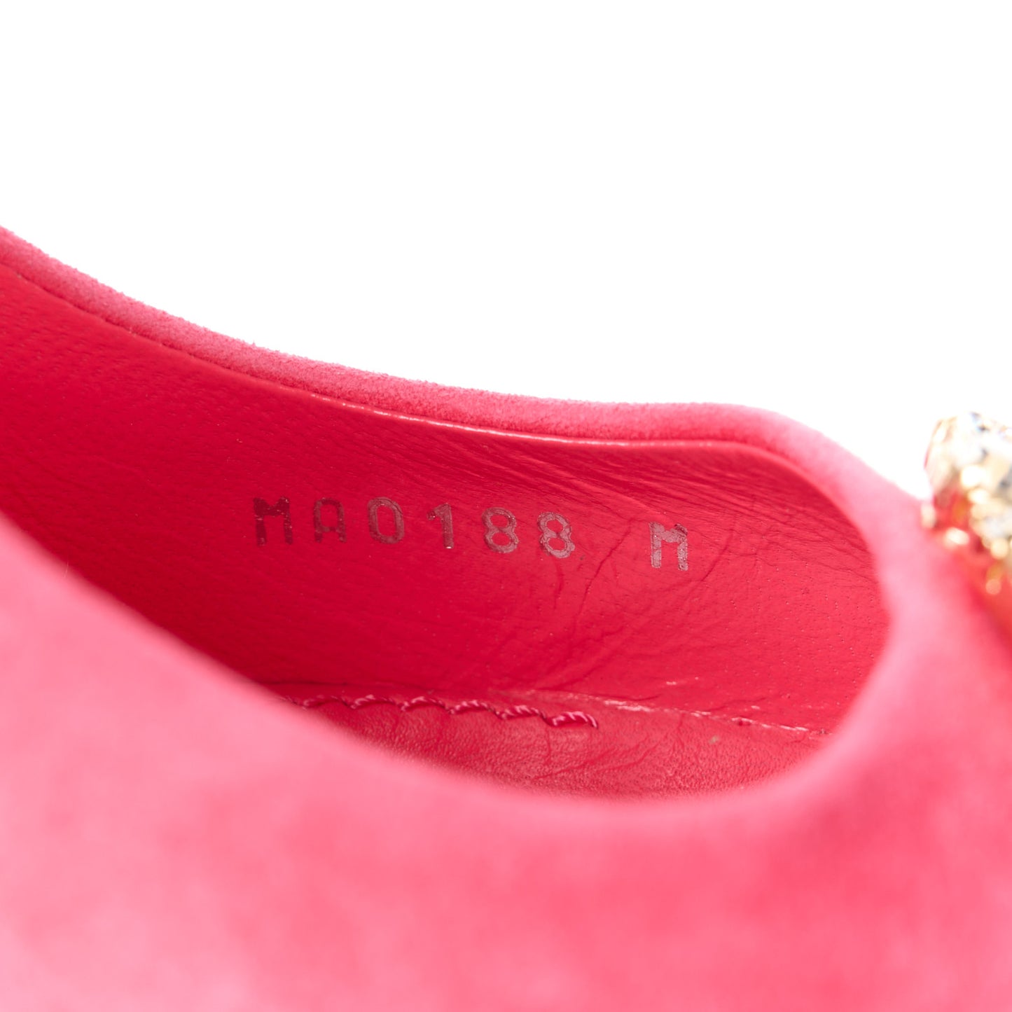 Suede Baby Goat Swarovski Crystal Madeleine Pumps 36 Pink