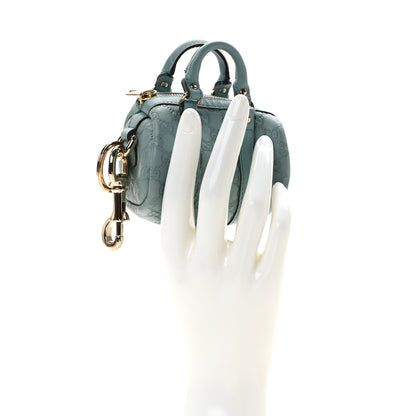 Gucci Monogram GG Mini Boston Coin Purse Key Chain Ring Light Blue 2 of 6