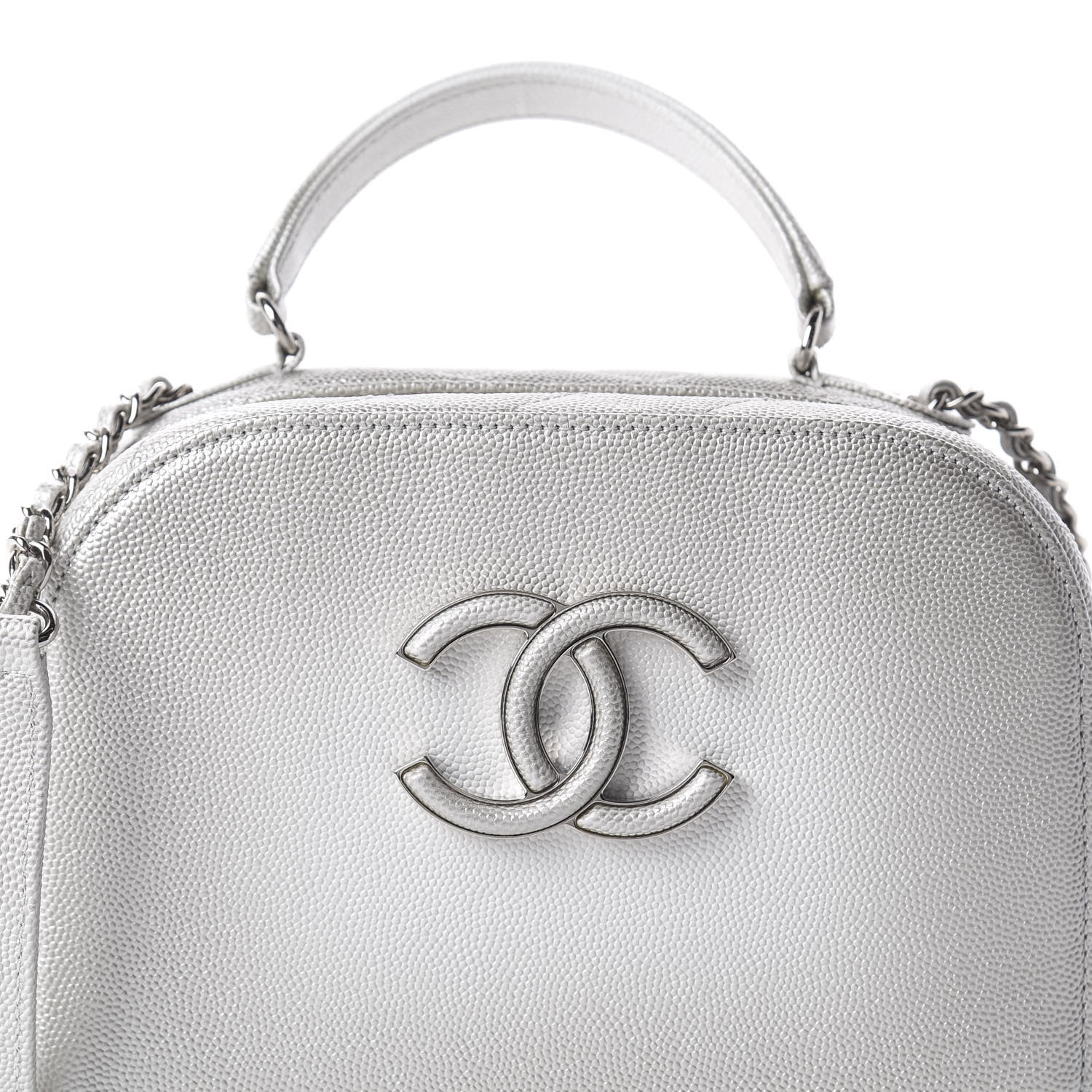Chanel Metallic Caviar Small Coco Curve Vanity Bag Silver 9 of 9