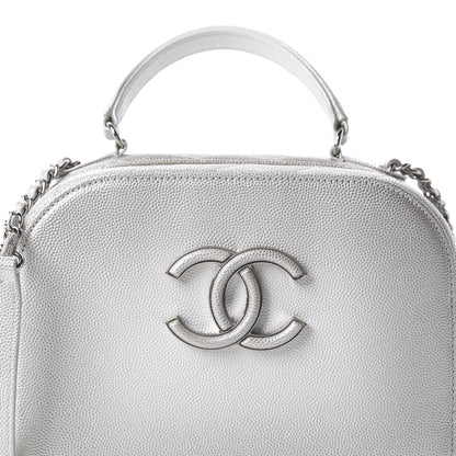 Chanel Metallic Caviar Small Coco Curve Vanity Bag Silver 9 of 9