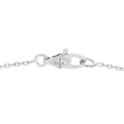 Van Cleef & Arpels 18K White Gold Diamond Sweet Alhambra Pendant Necklace 4 of 7