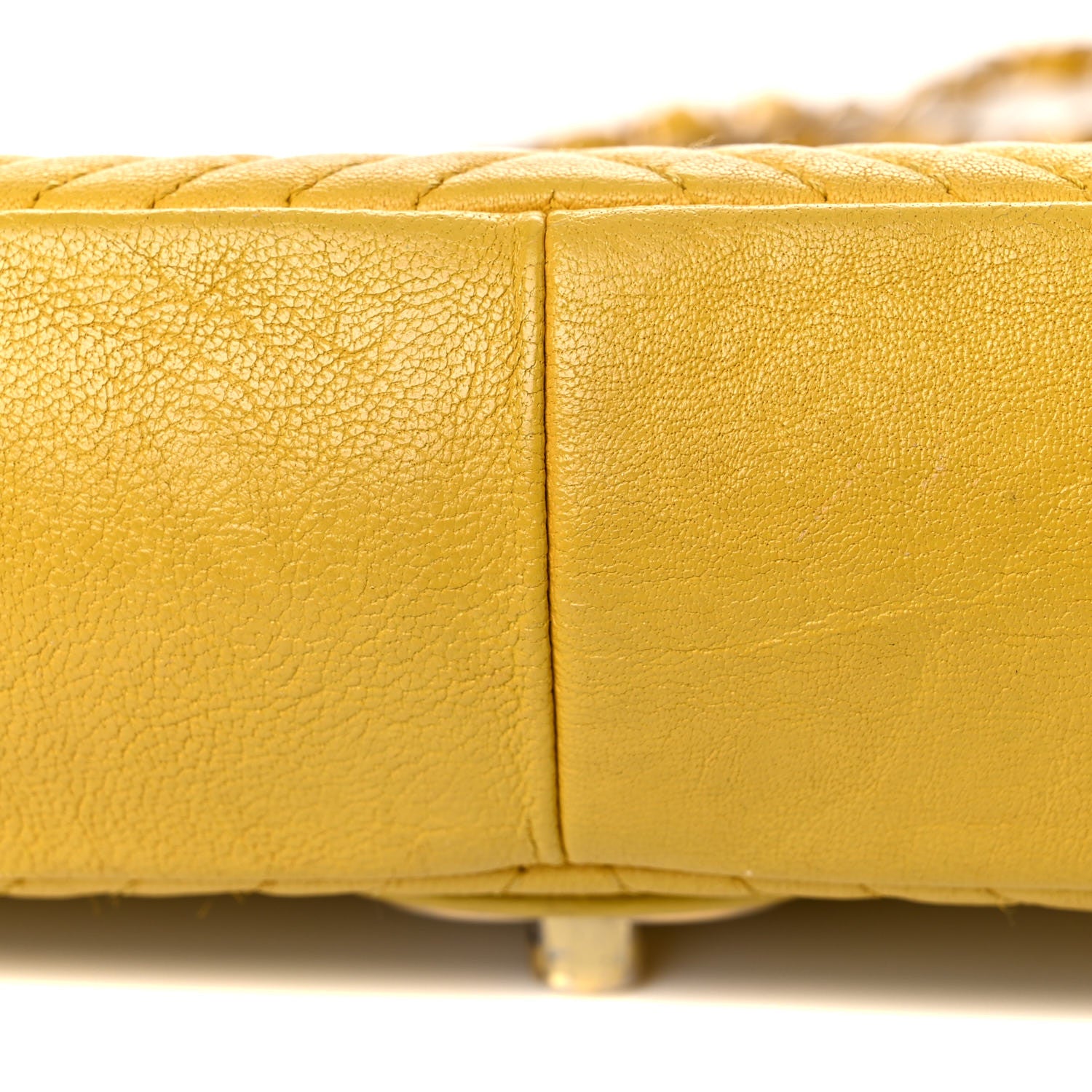 Chanel Calfskin Chevron Quilted Small Surpique Flap Yellow 12 of 16