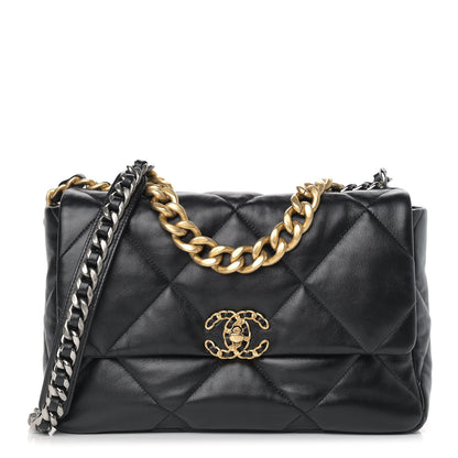 Chanel Lambskin Quilted Large Chanel 19 Flap Black 1 of 9