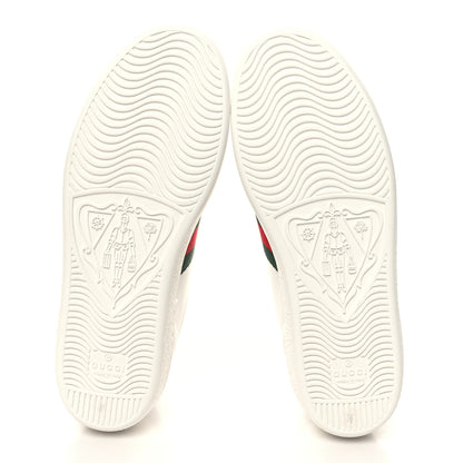 Gucci Calfskin Crocodile Web Womens Ace Sneakers 36 White Green 5 of 9
