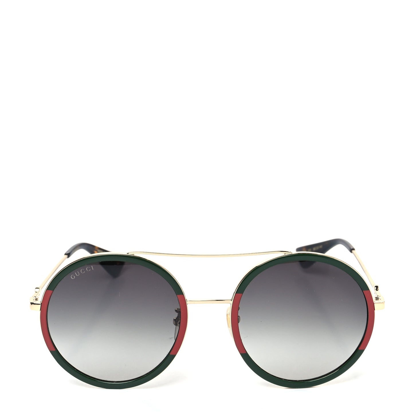 Metal Round Frame Sunglasses GG0061S Green Red