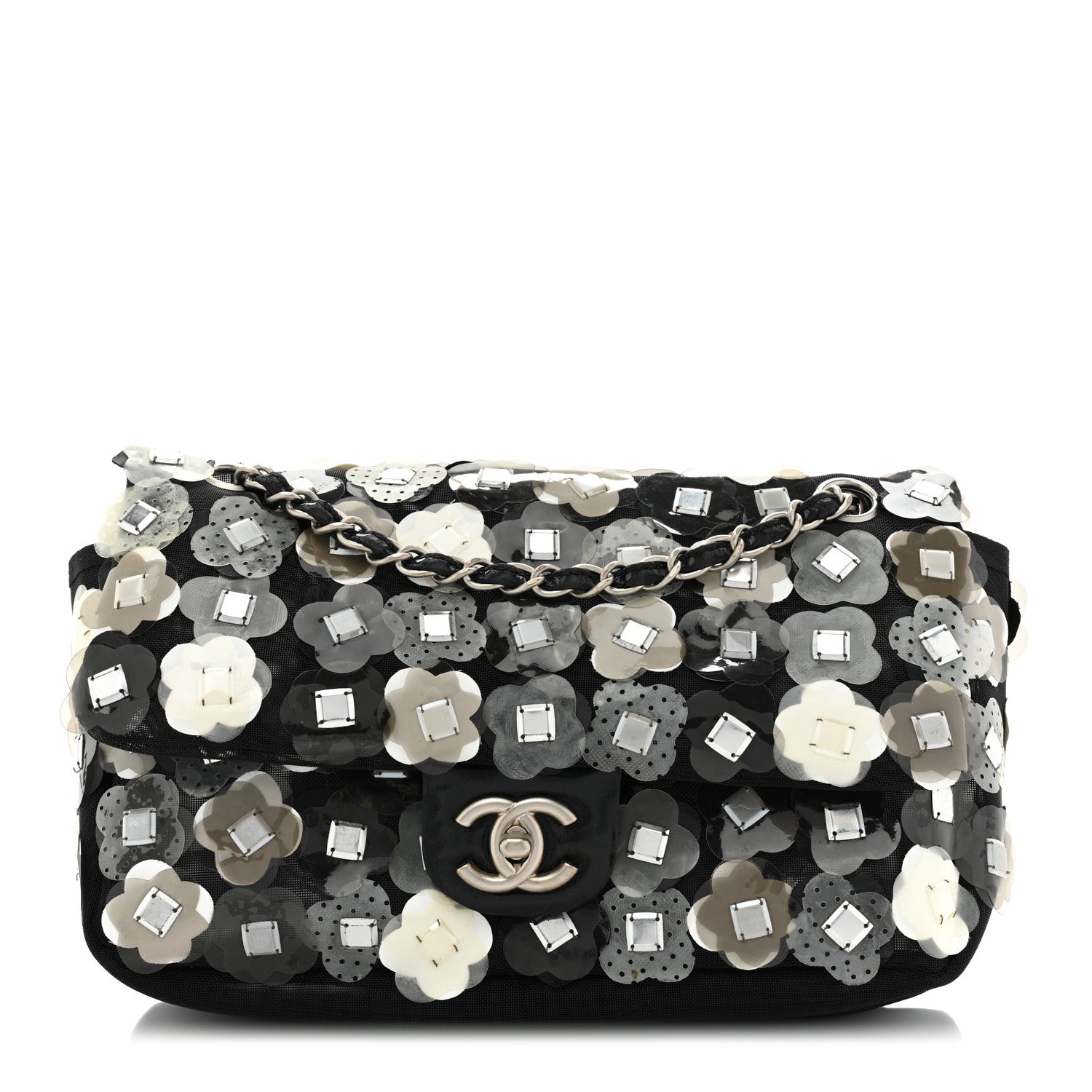 Chanel Mesh Paillette Sequin Flap Black 1 of 10
