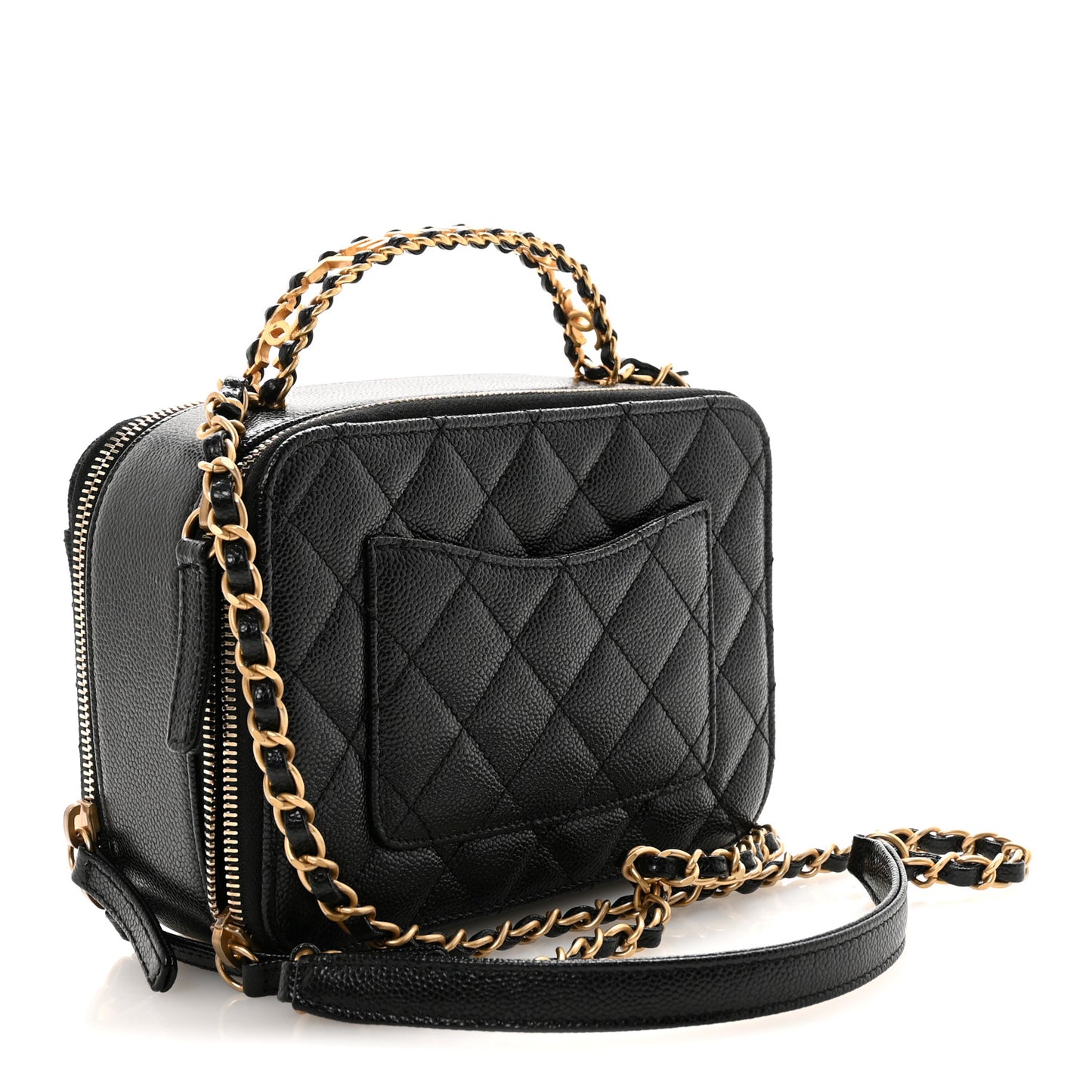 Caviar Quilted Small Pick Me Up Vanity Case Black