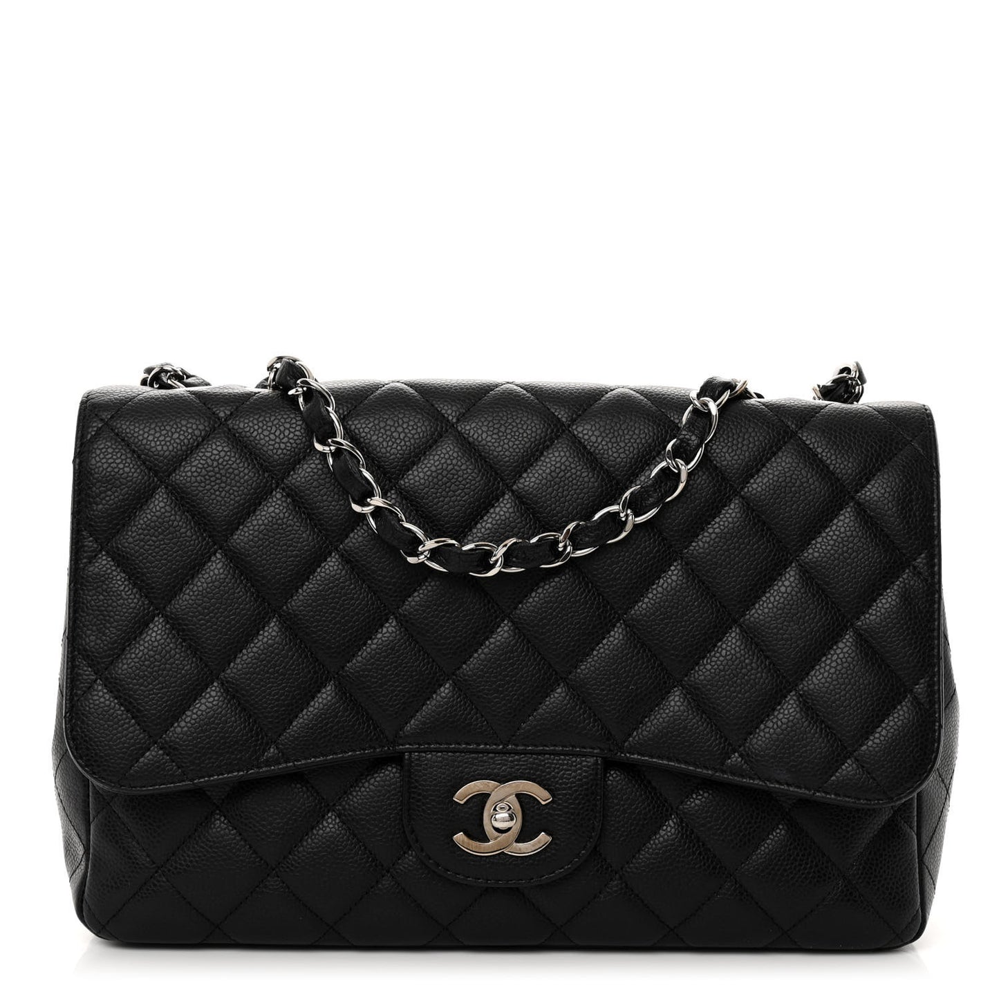 Caviar Quilted Jumbo Single Flap Black