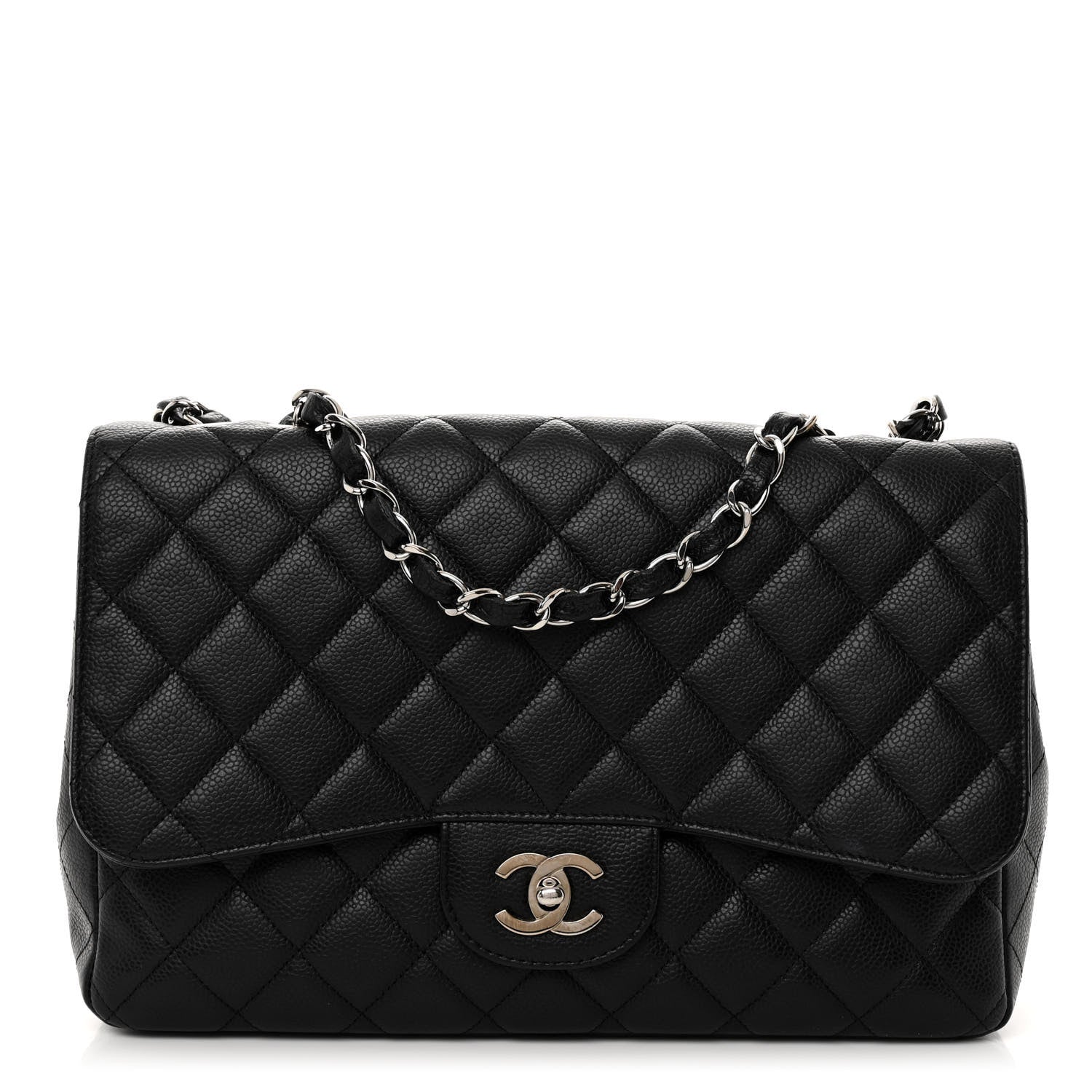 Chanel Caviar Quilted Jumbo Single Flap Black 1 of 9