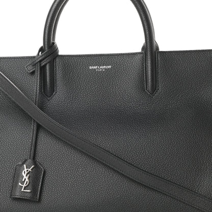 Saint Laurent Grained Calfskin Small Cabas Rive Gauche Black 8 of 11