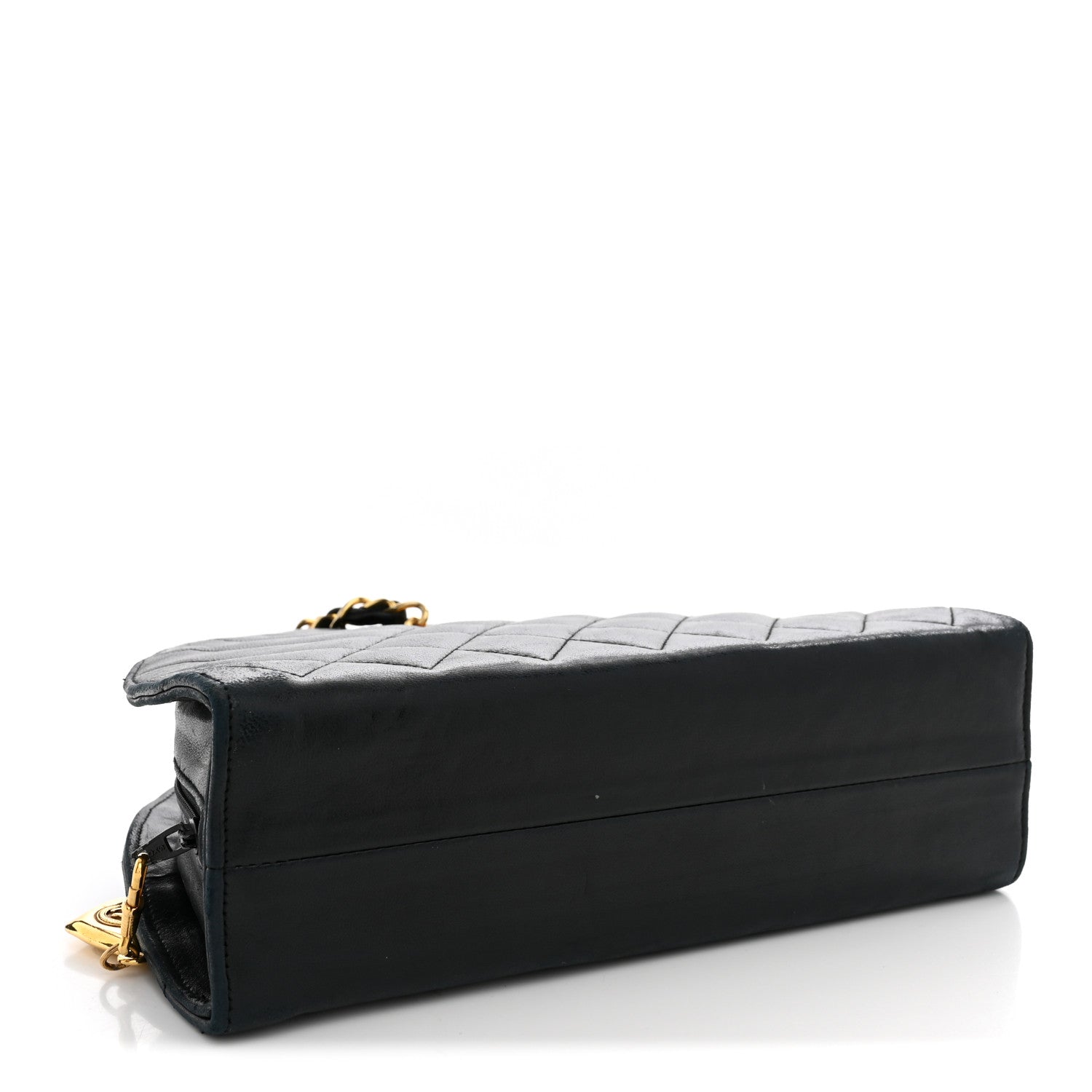 Chanel Lambskin Quilted Small Half Moon Clutch Black 4 of 12