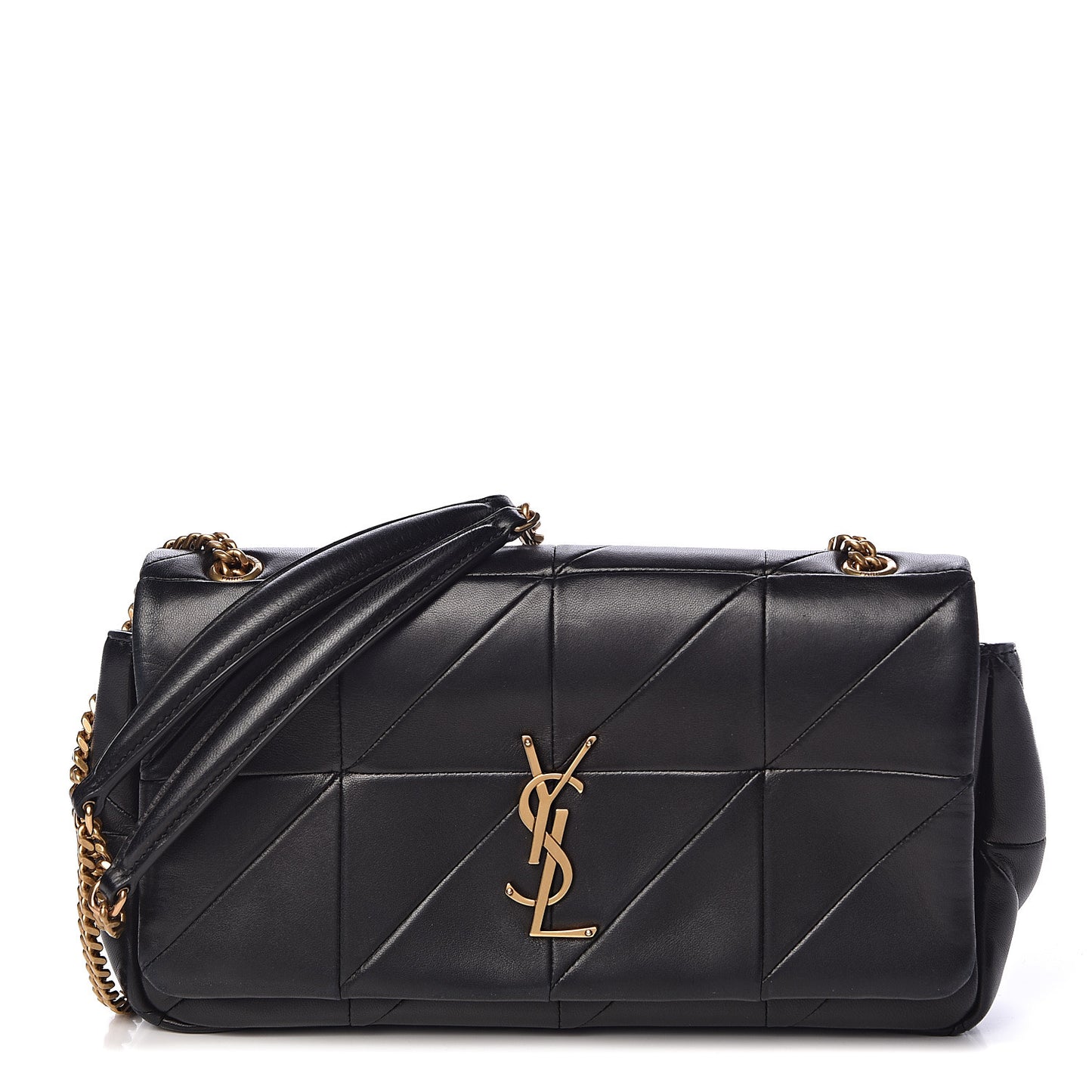 Lambskin Patchwork Monogram Medium Jamie Black