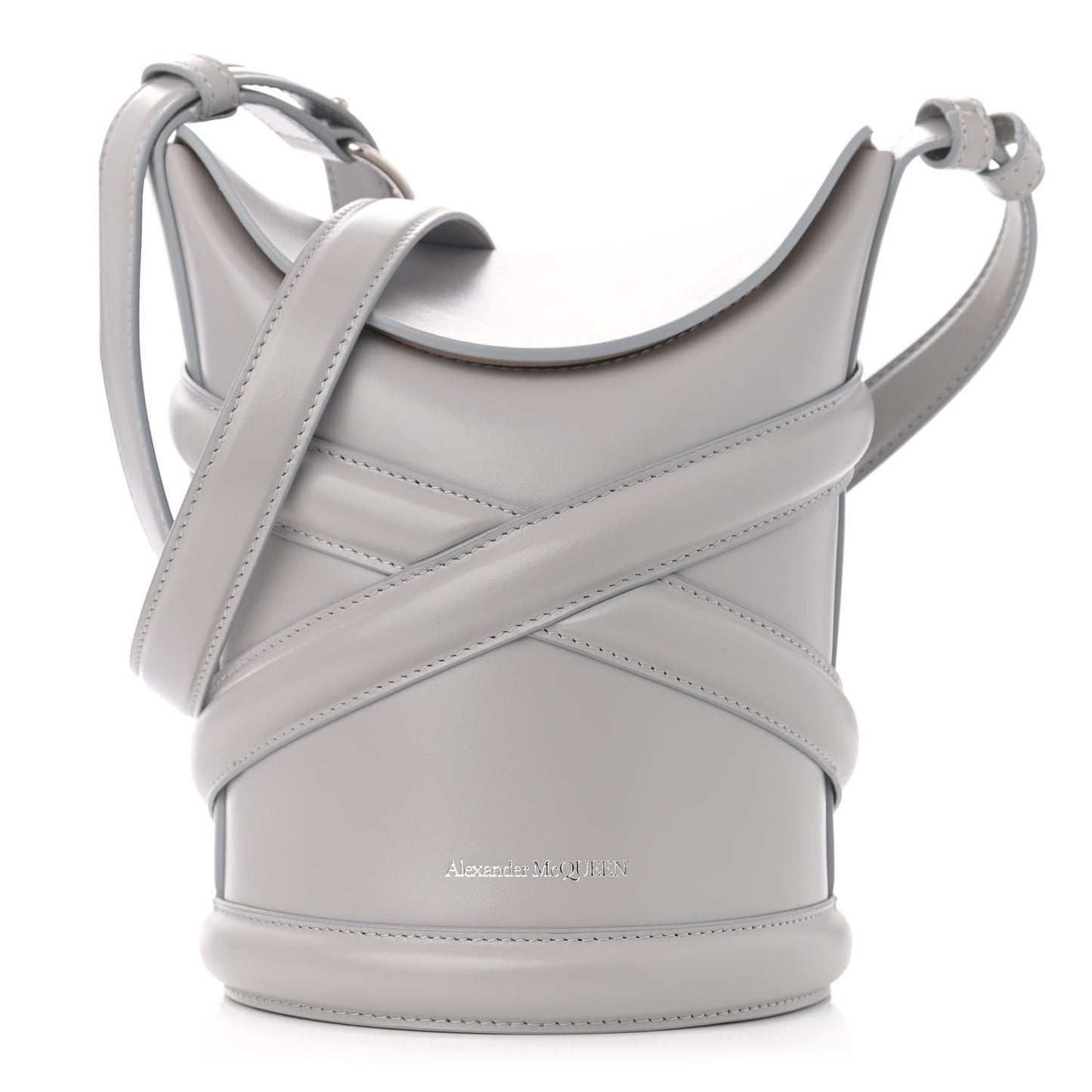 Calfskin The Curve Small Shoulder Bag Pale Grey