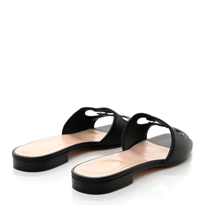 Gucci Cosmos Softy Calfskin Interlocking G Cut Out Slide Sandals 39.5 Black 4 of 7