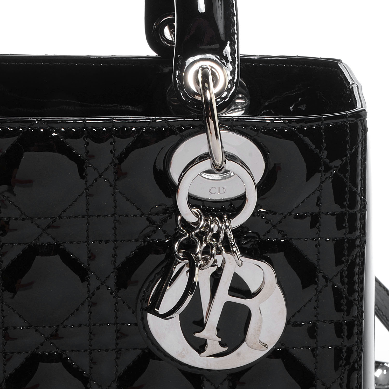 Christian Dior Patent Cannage Medium Lady Dior Black 8 of 9