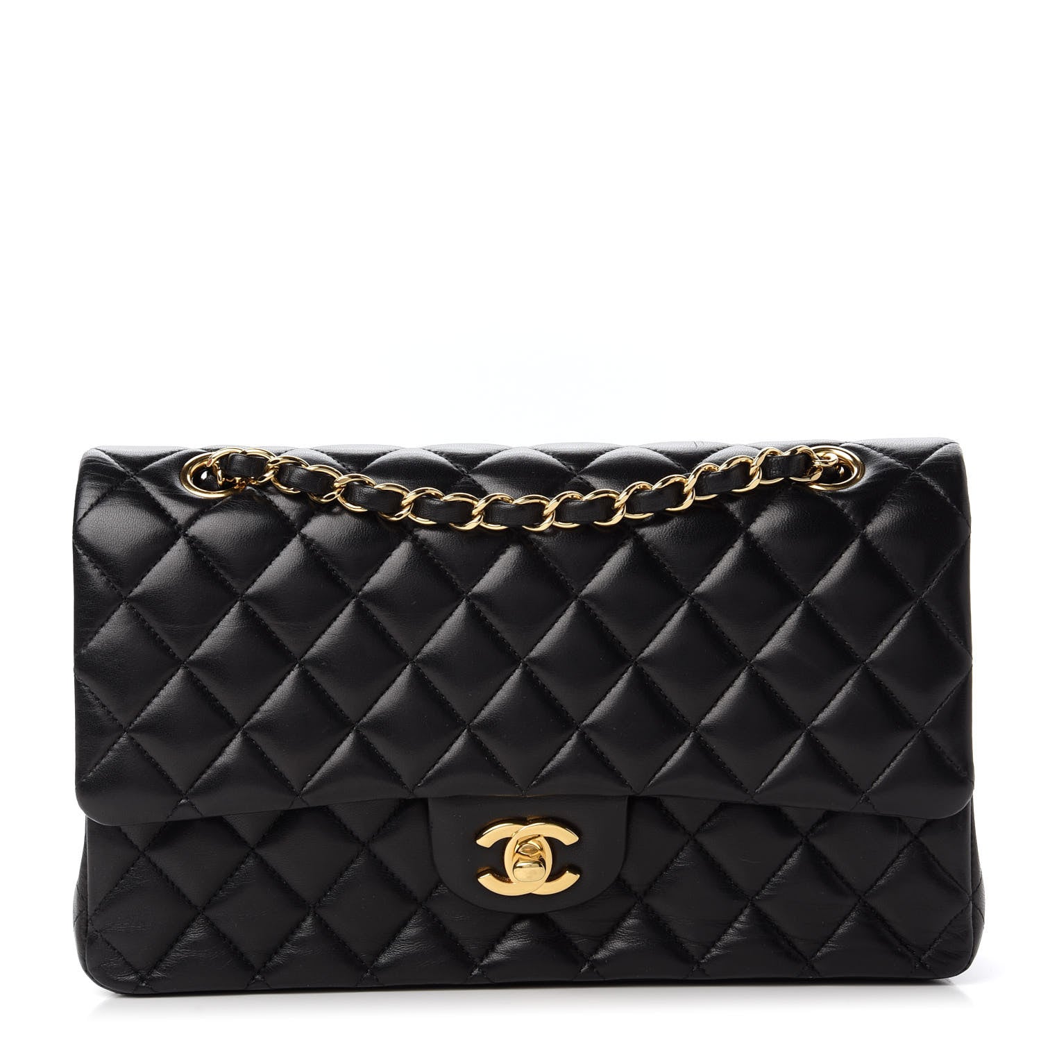 Chanel Lambskin Quilted Medium Double Flap Black 1 of 11