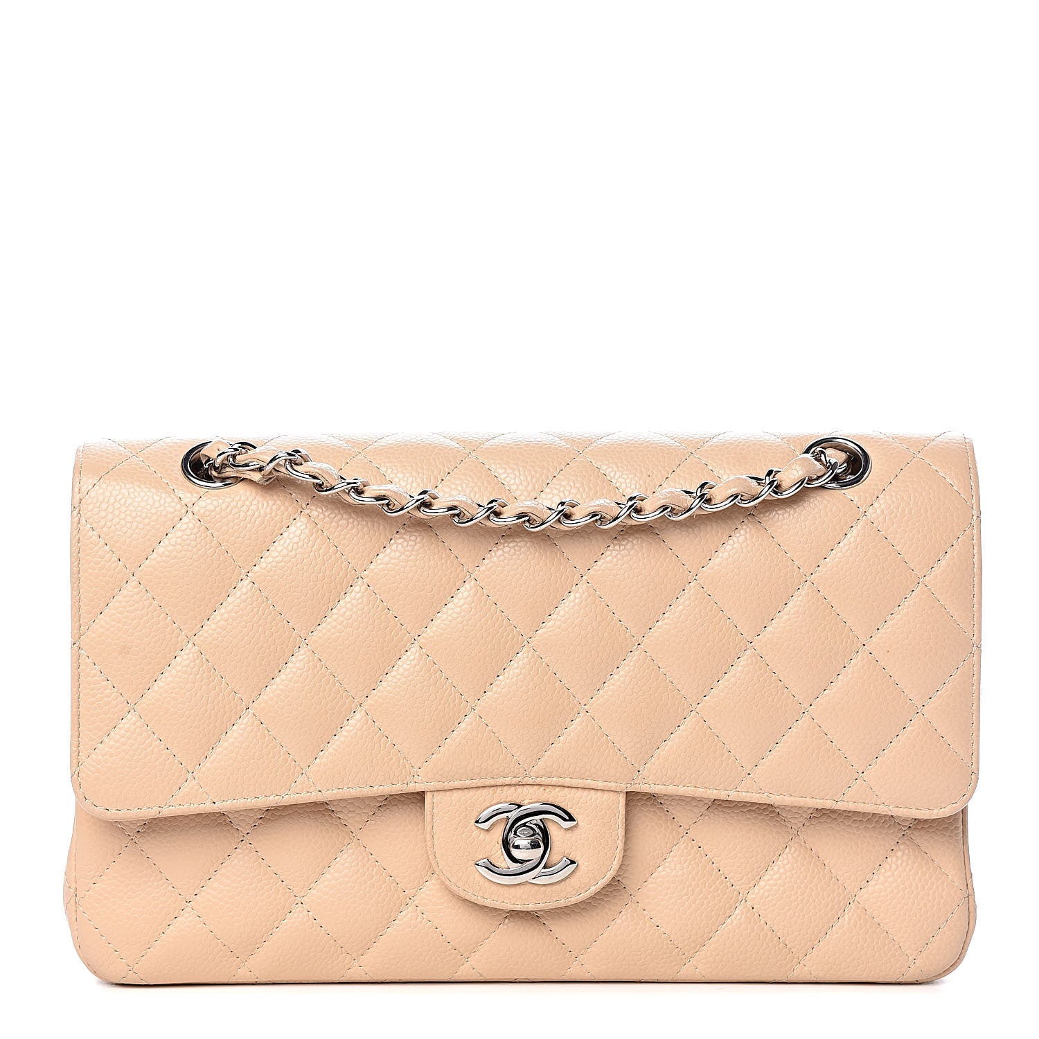 Chanel Caviar Quilted Medium Double Flap Beige 1 of 11