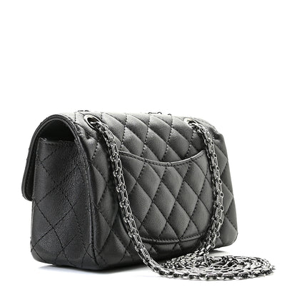 Chanel Metallic Sheepskin Quilted 2.55 Reissue Mini Flap Dark Grey 2 of 12