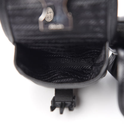 Prada Tessuto Nylon Saffiano Marsupio Triple Pocket Belt Bag Black 7 of 12
