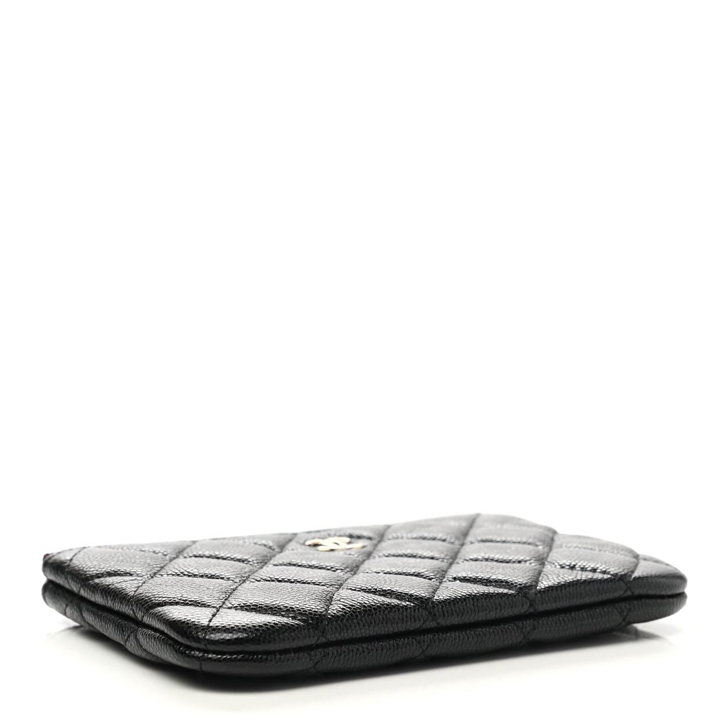 Caviar Quilted Small Cosmetic Case Black