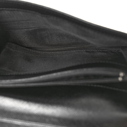 Prada Saffiano Triangle Continental Flap Wallet Black 5 of 8