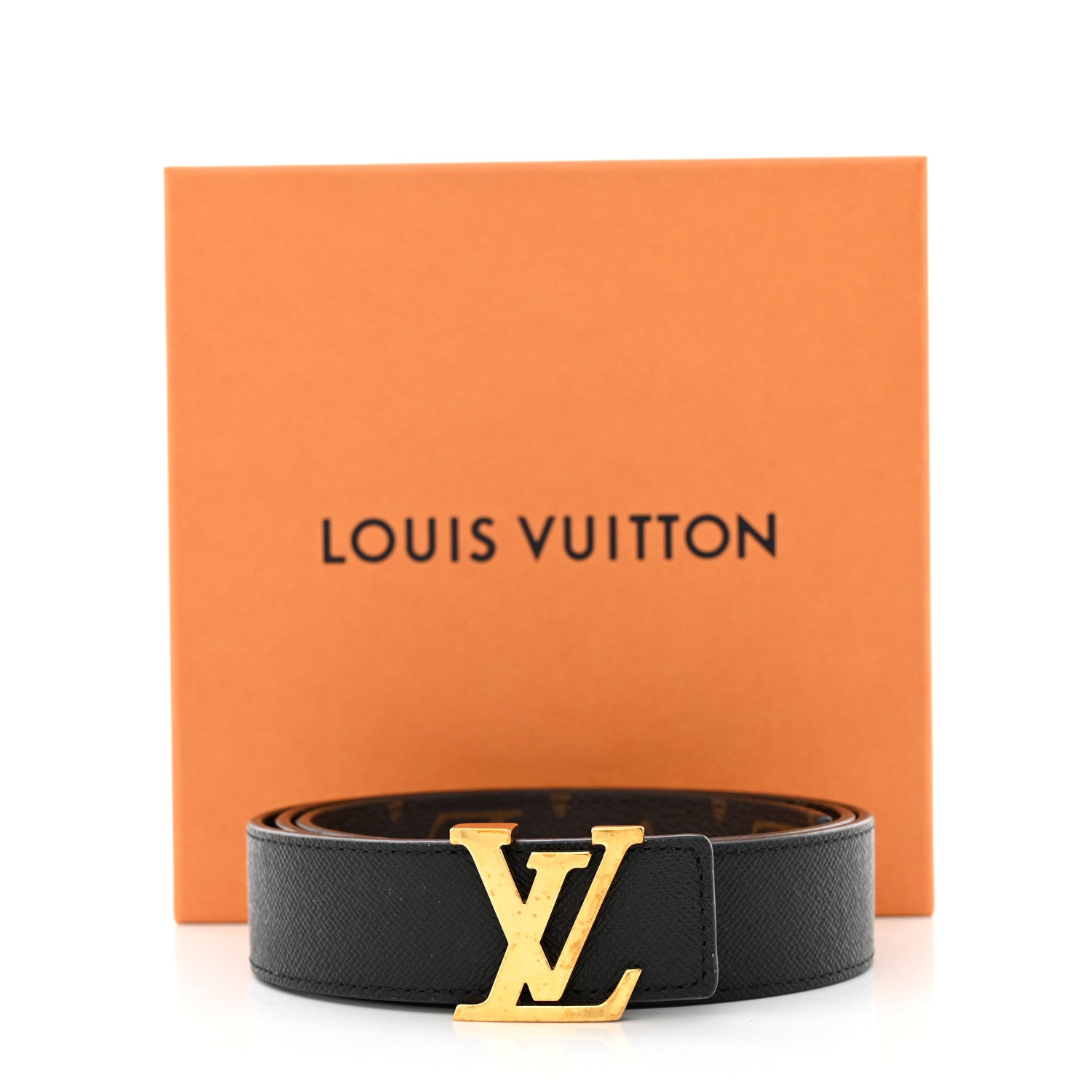 Louis Vuitton Calfskin Monogram 30mm LV Initiales Reversible Belt 85 34 Black 8 of 8