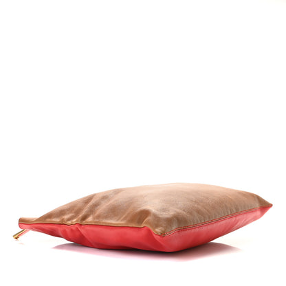 Fendi Vitello Foldover Clutch Red Brown 3 of 10