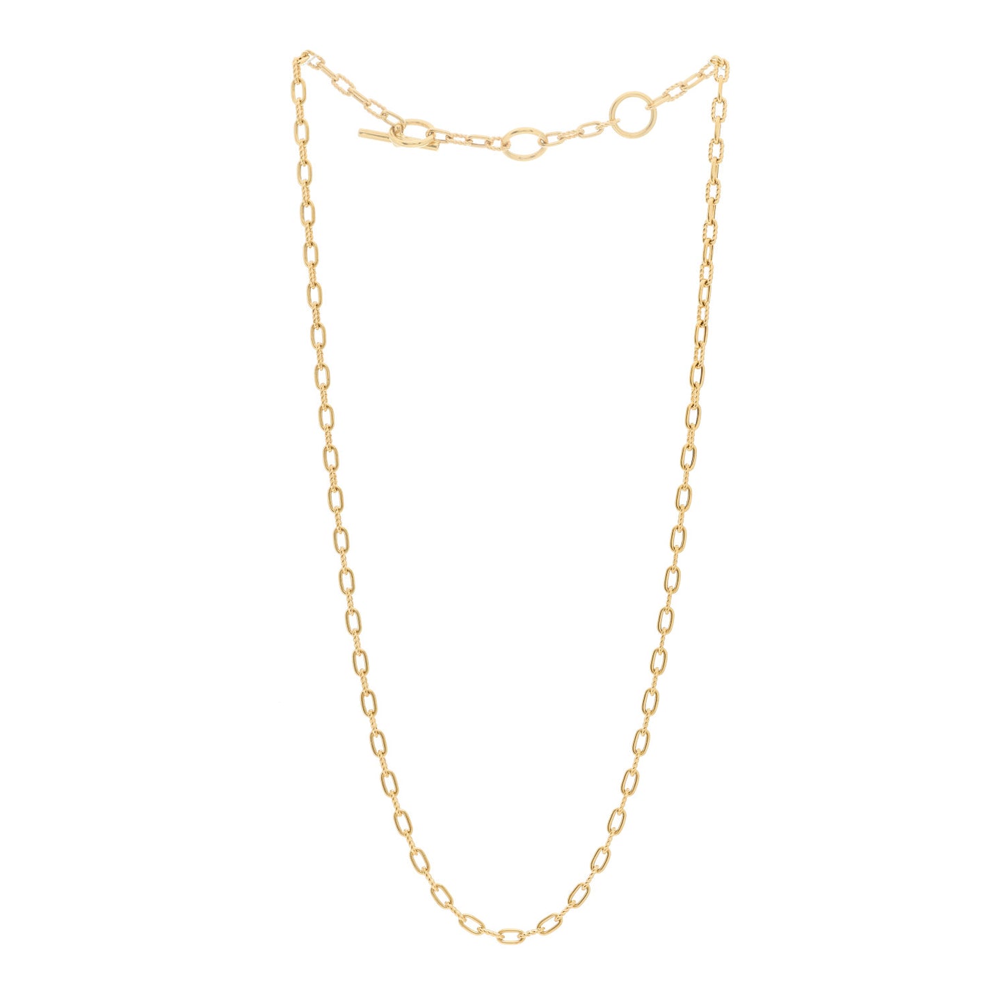 18K Yellow Gold 3mm Madison Three Ring Chain Necklace