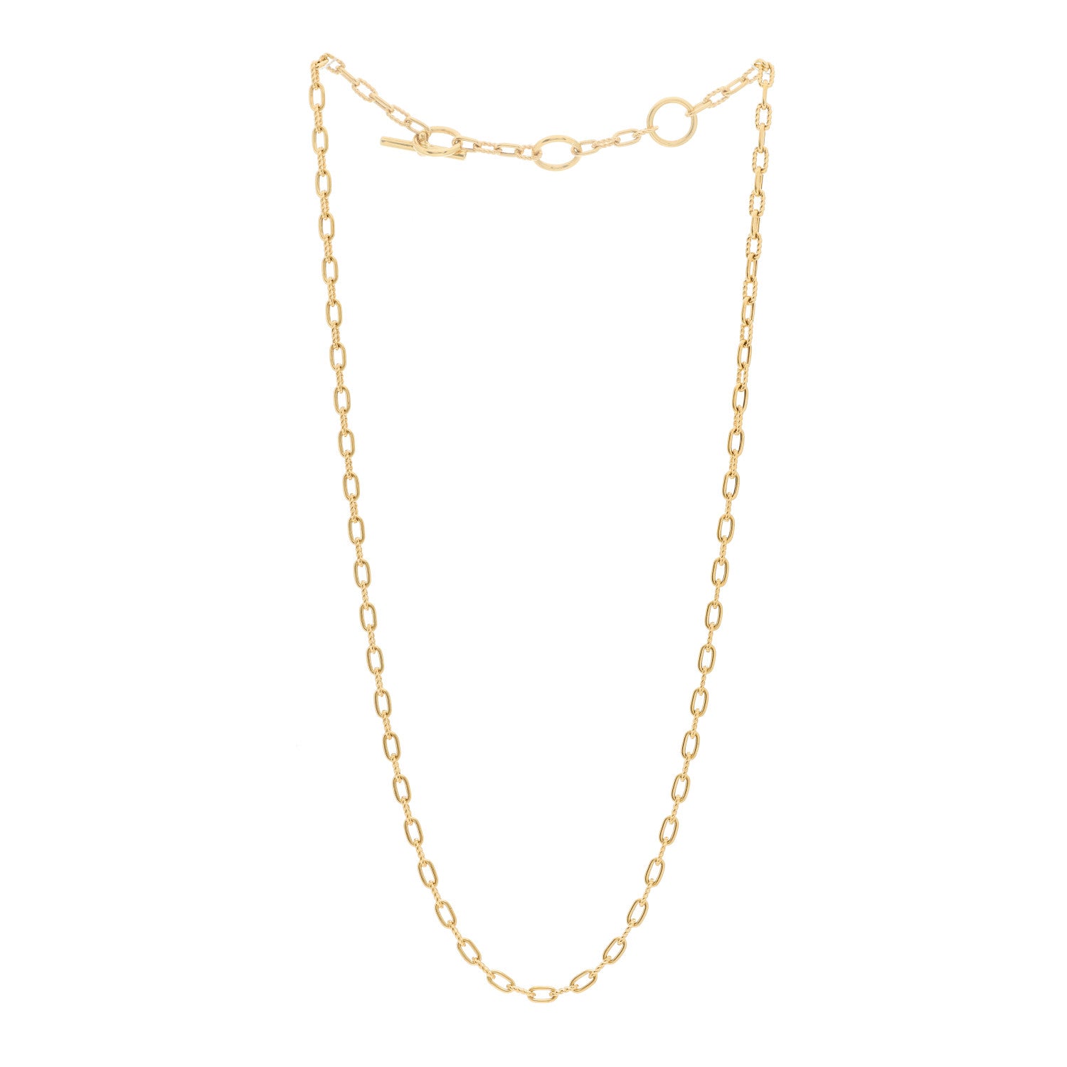David Yurman 18K Yellow Gold 3mm Madison Three Ring Chain Necklace 3 of 5