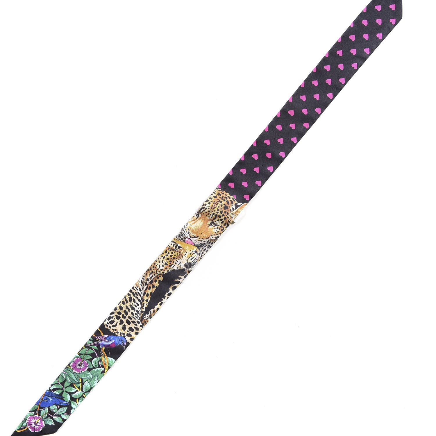 Hermes Silk Jungle Love Love Twilly Black Vert Rose Vif 4 of 5