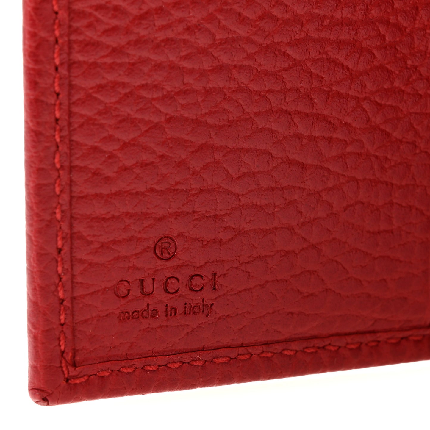 Dollar Calfskin GG Marmont French Wallet Hibiscus Red