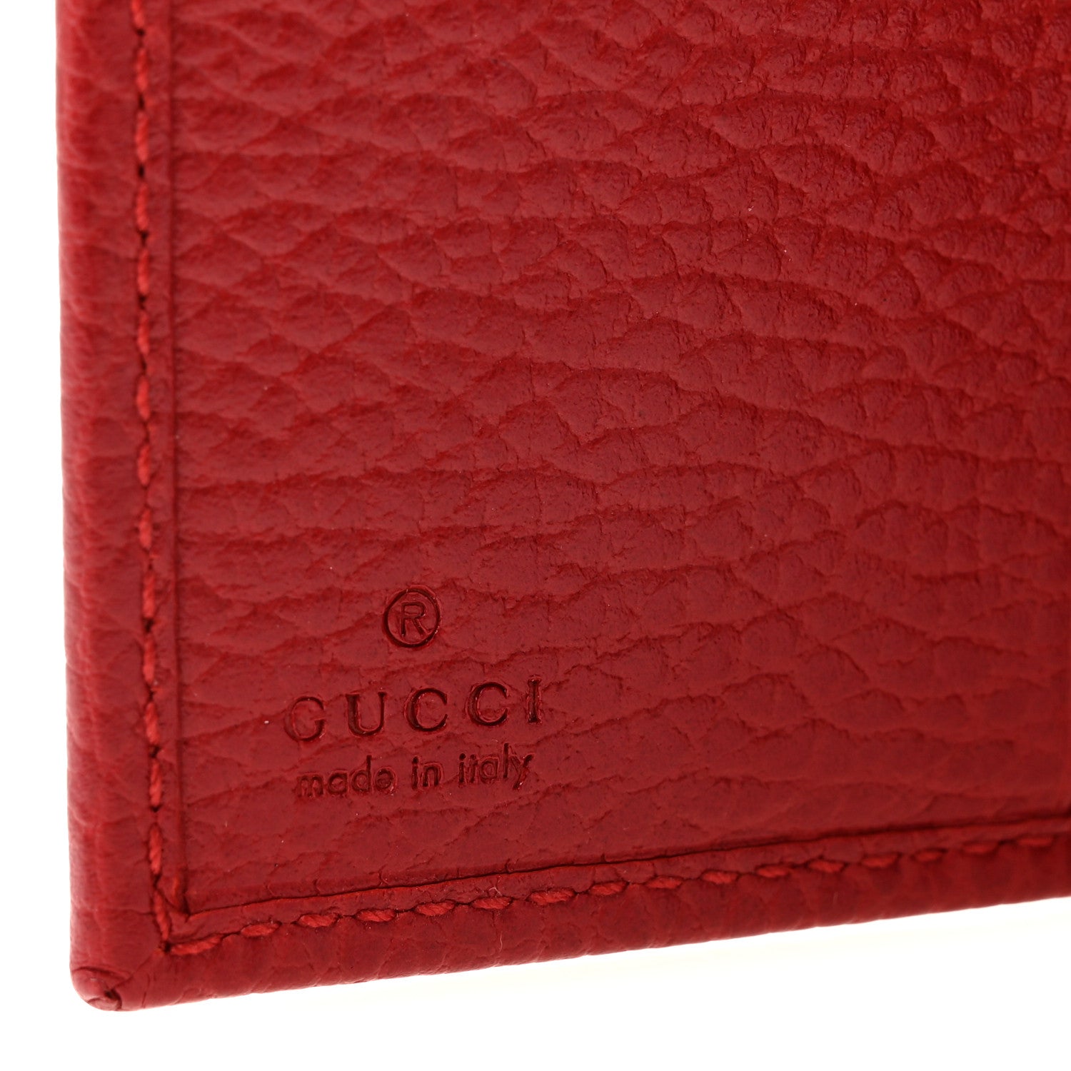Gucci Dollar Calfskin GG Marmont French Wallet Hibiscus Red 6 of 7