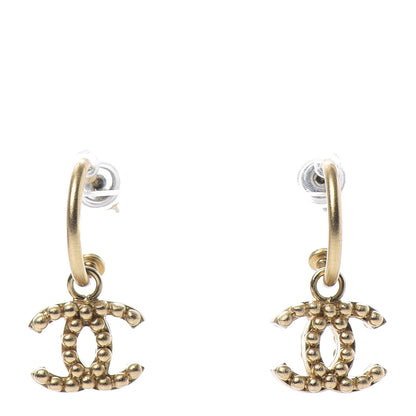 Chanel Metal CC Hoop Drop Earring Gold 1 of 3