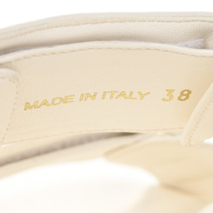 Prada Nappa Logo Velcro Strap Slide Sandals 38 Ivory 7 of 8